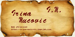 Irina Mucović vizit kartica